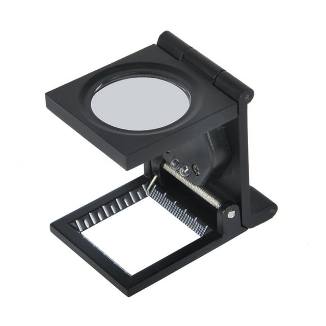 1 lupa cuadrada de tela con soporte plegable LED, lupa de 10 aumentos, herramienta para reloj y joyero