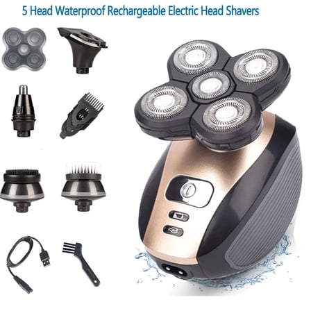 5 Head Waterproof Electric Razor For Men Electric Shaver Beard Hair Trimmer Men Bald Eagle Remover,Head Shavers For Men,Wet/Dry Mens Grooming Kit with Beard Clippers Nose Trimmer