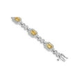 thumbnail image 2 of Natural Emerald-Cut Citrine Infinity Bracelet 4.30 Carat (Ctw) in Rhodium Plated Sterling Silver, 2 of 5