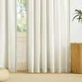 thumbnail image 4 of NICETOWN Linen Curtains for Living Room, Striped Semi Sheer Linen Curtains Light Filtering Privacy Farmhouse Back Tab Drapes for Bedroom, Taupe, 52"x108", 2 Panels, 4 of 8