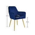 thumbnail image 6 of CangLong dining-chairs Furniture Modern Living Room Accent Arm Club Guest with Gold Metal Legs, Set of 2, Navy Blue, 6 of 6