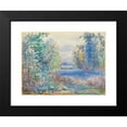 thumbnail image 2 of Pierre-Auguste Renoir 24x19 Black Modern Framed Museum Art Print Titled - River Landscape (1890), 2 of 5