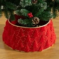 thumbnail image 2 of Wooowa Christmas Tree-Shaped Plush Tree Collars, Soft Festive Decor, Ornamental Covers for Xmas Tree Base & Home Holiday Displays, 2 of 8