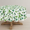 thumbnail image 3 of St. Patricks Day Tablecloth 60×60 Inch Round, Shamrock Irish Clover Luck Washable Table Cover for Party Picnic Dinner Decor, 3 of 6