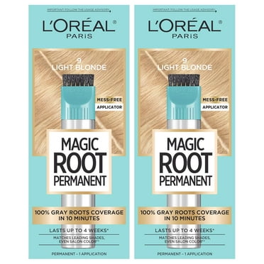 L'Oreal Paris Magic Root Permanent Hair Color, 10 Minute Hair Dye Kit to Rescue Roots with 100% Gray Hair Coverage, 9 Light Blonde, 2 Pack (Packaging May Vary)