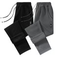 thumbnail image 3 of Men’s Fleece Lined Jogger Pants Zipper Pocket Elastic Waist Loose Fit Winter Sweatpants, 3 of 5