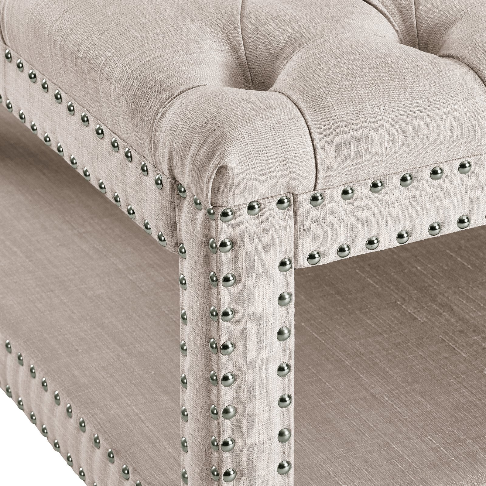 Right2Home Modern Nailhead Tufted Cocktail Ottoman