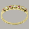 thumbnail image 3 of LBG British Made 14k Yellow Gold Real Genuine Diamond & Ruby Womens Eternity Ring - 33 size options - Size 5.75, 3 of 9