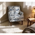 thumbnail image 3 of Accent Chair, Floral Armchair, Nailhead Trim, Red and white Decor, Solid Wood Legs, Farmhouse Furniture, Upholstered Slipper Chair, Side Chair, Traditional Print, Wayfair Living Room.   WL, 3 of 11