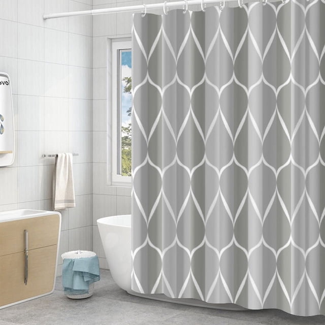 Cortina de Ducha 180 x 180 cm Poliéster con 12 Anillas, Cortina de Ducha Antimoho y Antibacteriana para baño, Lavable a máquina, fácil de Limpiar