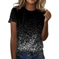 thumbnail image 1 of TSADFHJI Chandails pour Femmes en Coton Mode Décontractée pour Femmes Dégradé à Paillettes Imprimé Col Rond T-Shirt Ample, 1 of 5