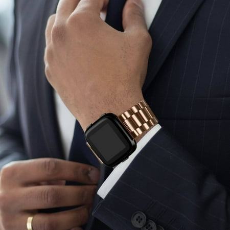 Mignova For Fitbit Versa 2/Versa/Lite/Special Bands, Stainless Steel Metal Replacement Strap