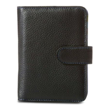 Travelon Leather Safe ID Color Block Bi-Fold Tab Wallet, Black ...