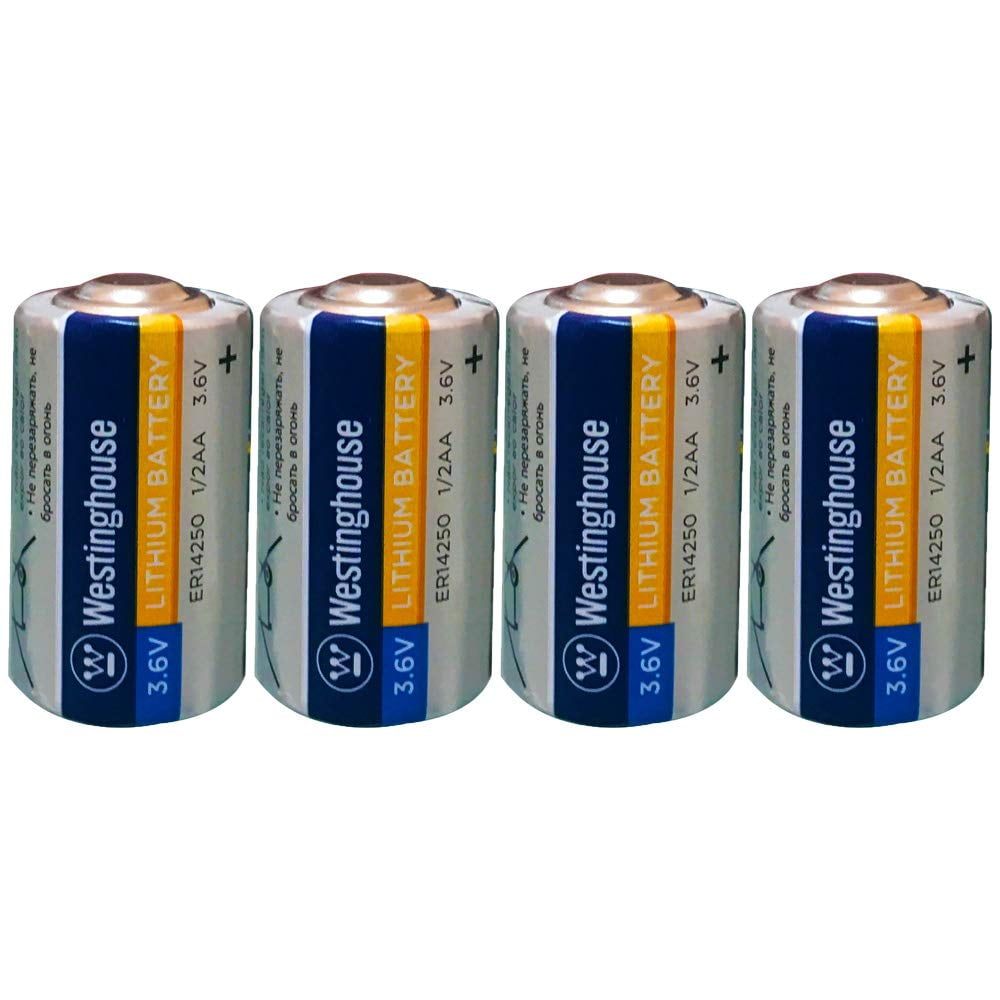 1/2AA Size 3.6V Lithium/SOCL2 Batteries ER14250 Non-Rechargeable 1200mAh Lithium Battery DO NOT Charge Battery Count:Pcs 12 