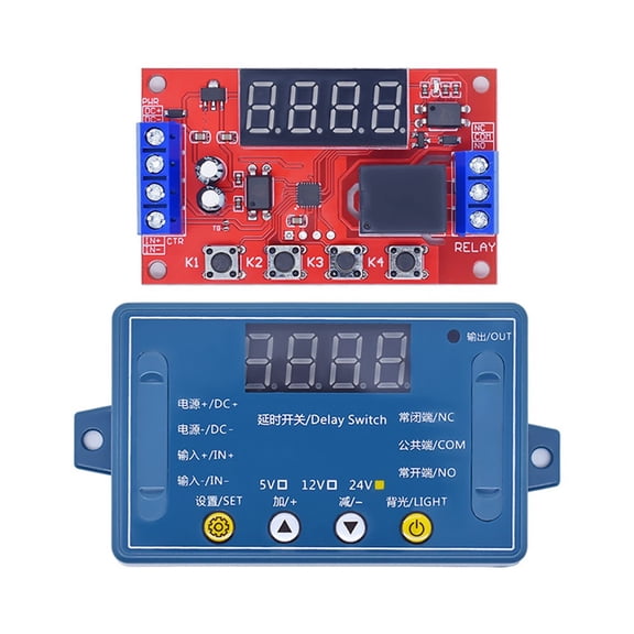 Novixy Programmable Delay Time Relay with Adjustable Timer Switch 0.01s-9990min, Support Switch and High-Low Level Signals for Industrial Automation Control