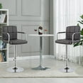 thumbnail image 7 of Duhome Elegant Lifestyle Bar Stool with Back Set of 2, Faux Leather Bar Stools with Arms Modern Adjustable Bar Chairs Black, 7 of 7