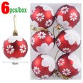 thumbnail image 3 of 24/6pcs Electroplating Christmas Balls Color Painting Xmas Tree Hanging Pendants Xmas Ball Ornaments New Year Party Home Decor, 3 of 5