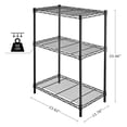 thumbnail image 3 of 3 Tier Adjustable Wire Shelf, 3 Tier Metal Storage Shelves with NSF Certified, Black Wire Rack Shelving Unit, 200Lbs Capacity, 14" D x 23.5" W x 33.5" H, for Kitchen, Pantry, Laundry, Basement, 3 of 7