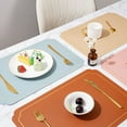 thumbnail image 2 of Mosey Rectangle Faux Leather Placemat Modern Waterproof Heat-Resistant Non-slip Heat Insulation Dishwasher Safe Dining Table Protection Decoration Pad Kitchen Supplies, 2 of 8