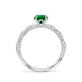 thumbnail image 2 of ANGARA Round Lab Grown Emerald Twisted Rope Shank Engagement Ring for Women in 14K White Gold (Size-6mm) | May Birthstone, Birthday, Anniversary, Jewelry Gift for Women | Lab-Grown Emerald Ring, 2 of 8