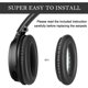 thumbnail image 3 of Almohadillas de repuesto para auriculares QC35, QC35, QC35ii, almohadillas de repuesto para auriculares, compatibles con Quiet Comfort35, QC25, QC35ii, QC15, AE2, AE2i, cómodas y duraderas (negro) Adepaton XM094-2, 3 of 7