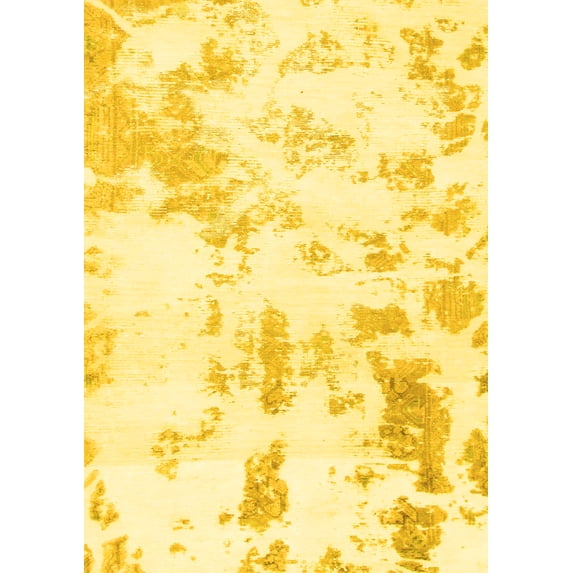 Ahgly Company Indoor Rectangle Abstract Yellow Modern Area Rugs, 5' x 7'
