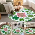 thumbnail image 5 of Round Rug 3.3Ft Washable Non-Slip, Pink St. Patrick's Day Circle Area Rugs for Living Room Bedroom, Green Shamrock Leaves Blue Cloud Indoor Floor Mats Carpet Runner for Home Decor Aesthetic, 5 of 8