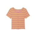 thumbnail image 2 of Wonder Nation Girls Short Sleeve Rib Top, Sizes 4-18, 2 of 3