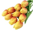 thumbnail image 5 of Luxcidy 10 Pcs Tulips Artificial BouquetReal Touch Flowers Faux Tulips for Home Kitchen Wedding Decorations,Gift Idea for Mother's Day Birthdays (Red), 5 of 6