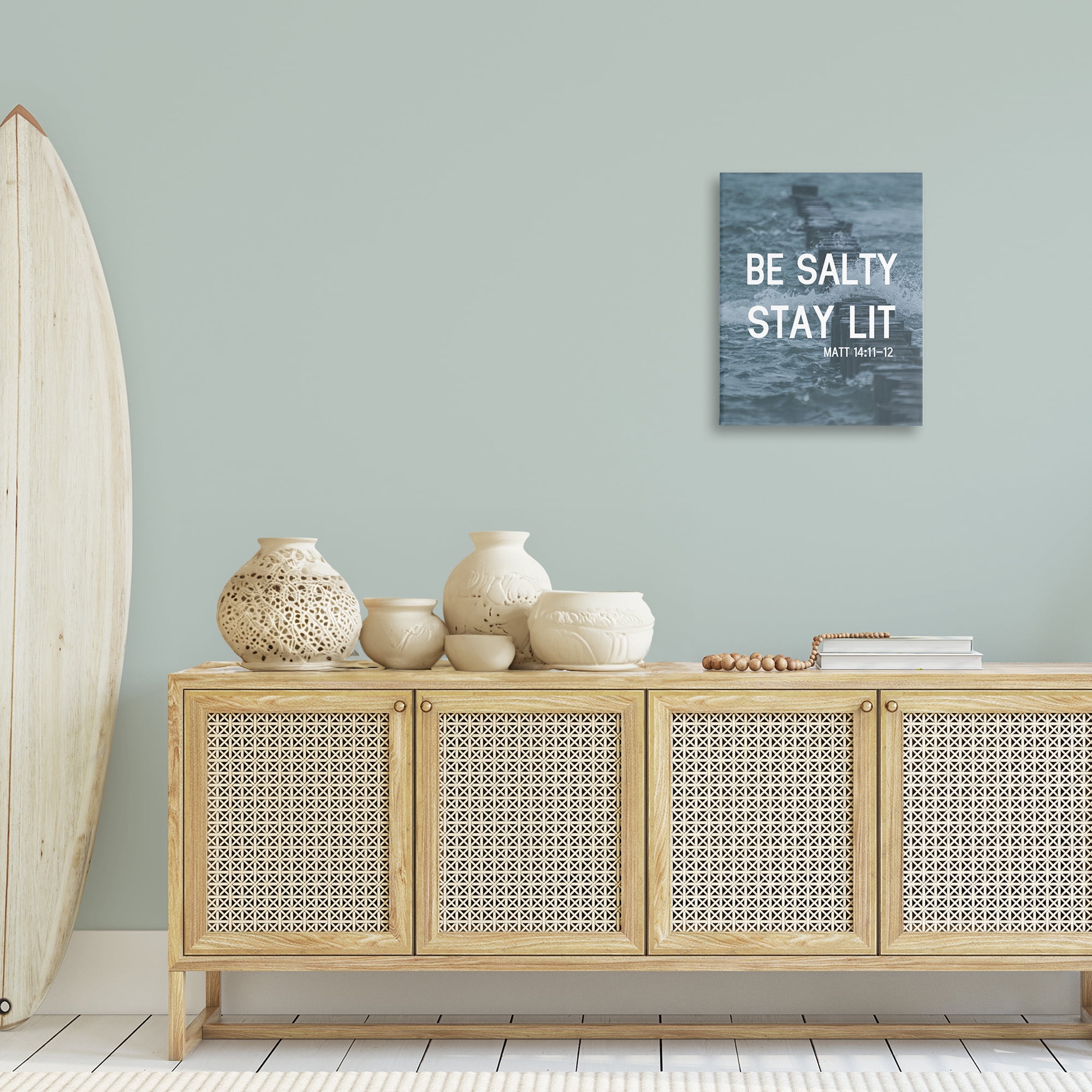 Stupell Industries Be Salty Stay Lit Religious & Spiritual Painting Wrapped Canvas Art Print Wall Art, 16 x 20
