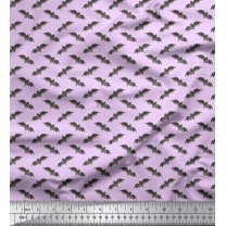 Soimoi Purple Cotton Duck Fabric Dot & Bat Animal Print Fabric by Yard 42 Inch Wide