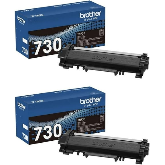 TN730 Brother Genuine TN730 Standard Yield Black Toner Cartridge 2-Pack, Approximately 1,200 page yield/cartridge