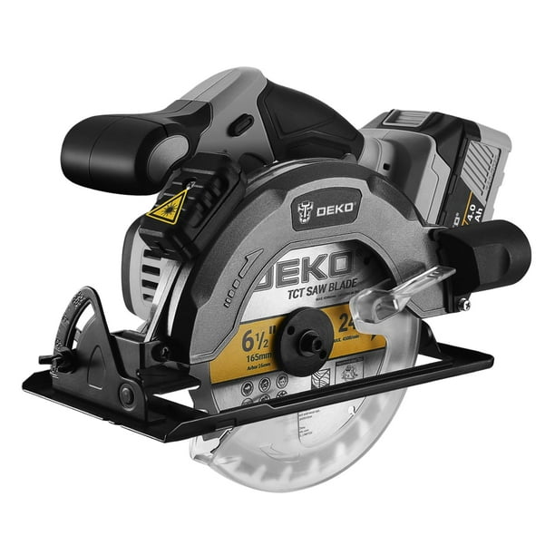Sierra circular DEKOPRO 20 V inalámbrica 165 mm con 4500 RPM