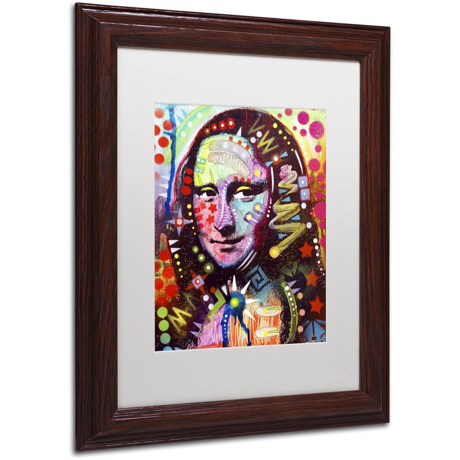 Trademark Fine Art "Mona Lisa" Canvas Art by Dean Russo, White Matte, Wood Frame