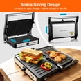 thumbnail image 7 of KEINVE Electric Panini Press Grill and Sandwich Maker, 850W Fast Heating Compact Panini Maker with Temperature Control, 180° Flat Open Non-Stick Griddle, 9.2 x 5.8" Plates for Steak, Burgers, 7 of 7