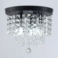 thumbnail image 4 of Aiwen 5 Lights Modern Chandelier Light Fixture Crystal Stylish Flush Mount Ceiling Lamp Black, 4 of 9
