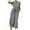 Gray, variant on Wyobmus Women's Summer Linen Jumpsuits Comfy Short Sleeve Round Neck Jumpsuits Solid Color Casual Wide Leg Waist Rope Jumpsuit Pants Romper With Pockets Orange