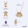 thumbnail image 4 of Collar para Mujer de Niños Personalizado LuckyLy, Baño de Oro 14k y Zirconia Cúbica, Cadena y Charms, Modelo Darcy Niño y Niña dorado 1 Niño 3 Niñas, 4 of 6