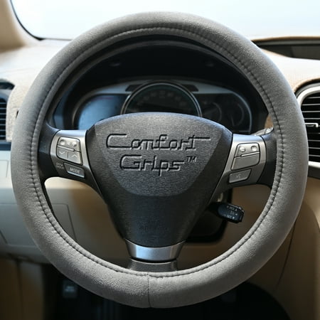 Comfort Grips Steering Wheel Cover - Ultra Plush Small (13.5 - 14.4) Grey