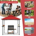 thumbnail image 5 of Gymax 8' x 5' BBQ Grill Gazebo 2-Tier Barbecue Canopy Vented Top Shelves Shelter Wine, 5 of 10