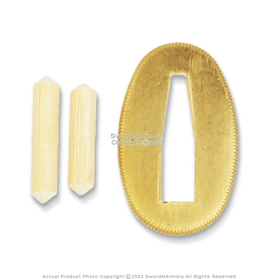 Katana Fittings Kit Includes 1 Brass Seppa 2 Bamboo Mekugi For Japanese Sword