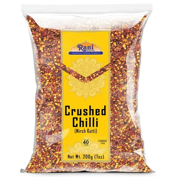 Rani Crushed Red Pepper Flakes Chilli (Pizza Type Cut) 7oz (200g) ~ All Natural, No Color added, Gluten Friendly | Vegan | NON-GMO | Kosher | No Salt or fillers