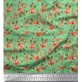 thumbnail image 1 of Soimoi Green Heavy Satin Fabric Christmas Theme Party Printed Craft Fabric by the Yard 54 Inch Wide, 1 of 3