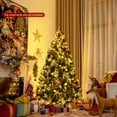 thumbnail image 3 of Costway Arbre de Noël Enneigé de 6 Pi Pré-Illuminé 818 Pointes avec Pommes de Pin et Baies Rouges avec 8 modes d'Éclairage, 3 of 10
