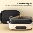 thumbnail image 3 of Nonstick Electric Skillet, 1200W Adjustable Temperature Multifunction Electric Skillet with Glass Lid, Removable Electric Frying Pan for Family Party Fun, 3 of 7