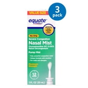 (3 pack) (3 Pack) Equate No Drip Severe Congestion Nasal Mist, 1 Fl Oz