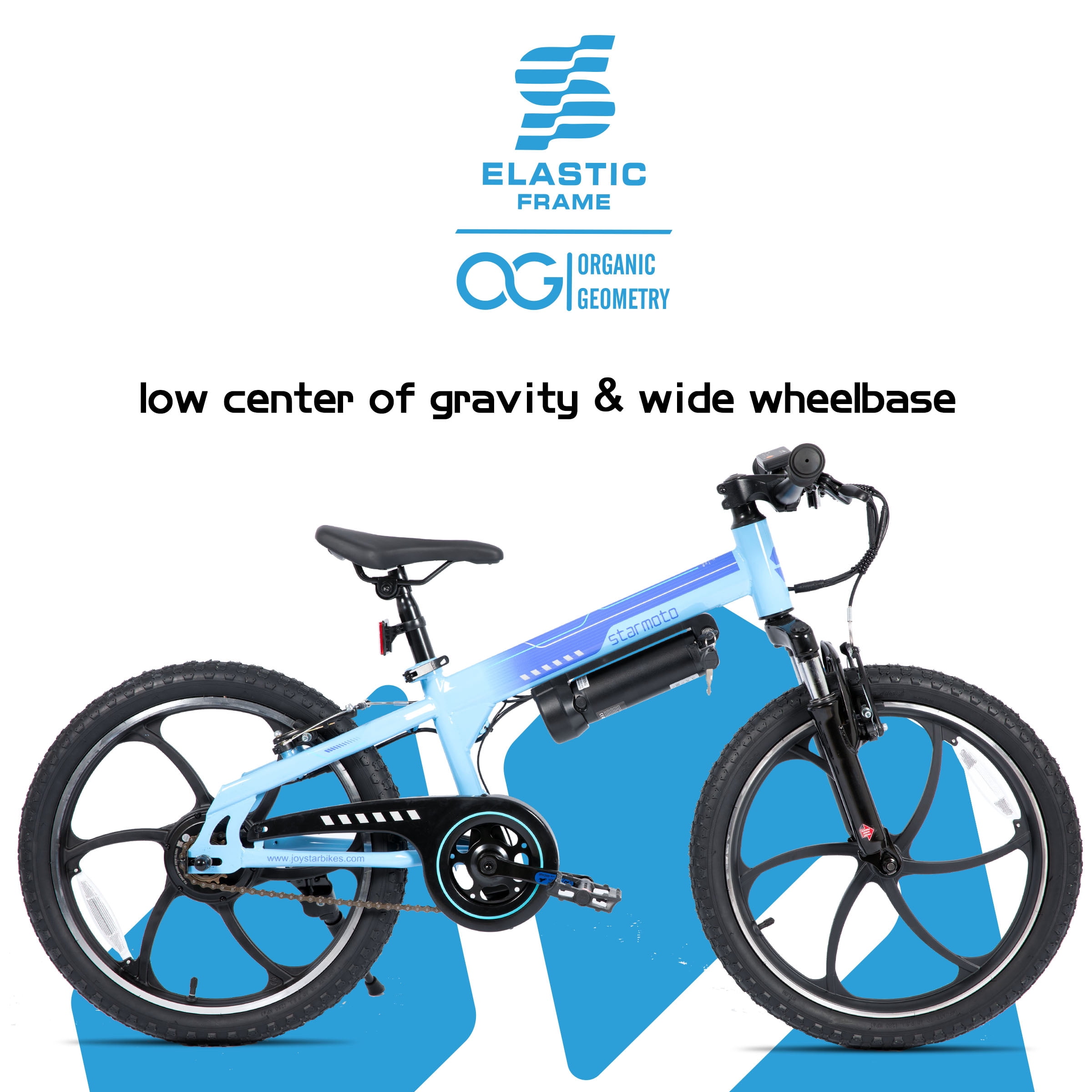 JOYSTAR Radspur Electric Bike 20" with 250W Brushless Motor, 15 Miles 15MPH Electric Mountain Bicycle with Removable Battery, Blue