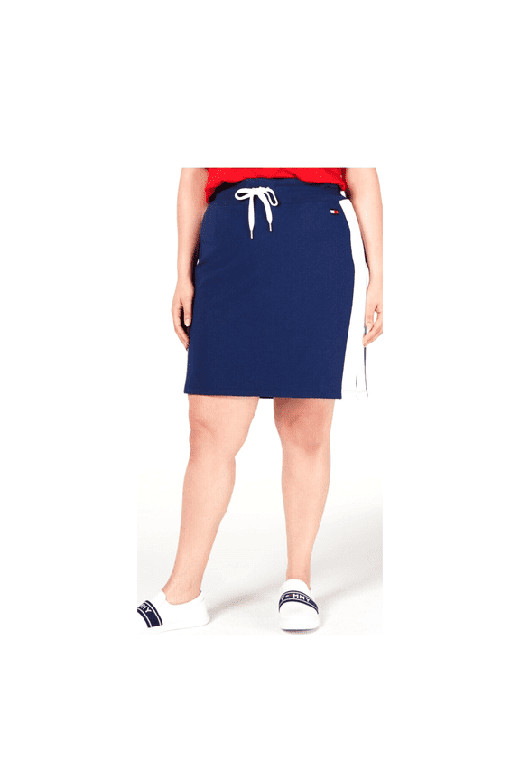 Women's Plus Above The Knee Pencil Skirt, Blue, OX