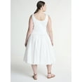 thumbnail image 2 of Scoop Women’s and Women's Plus Mixed Media Bubble Hem Midi Dress, Sizes XS-4X, 2 of 4