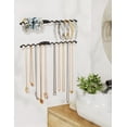 thumbnail image 2 of NiHome Wall Mounted Metal Jewelry Organizer Racks for Necklaces, Earrings, Bracelets, Rings, Decorative Display Wave Design Storage Holders for Bedroom, Bathroom, Kitchen, Entryway (2-Pack, Black), 2 of 8
